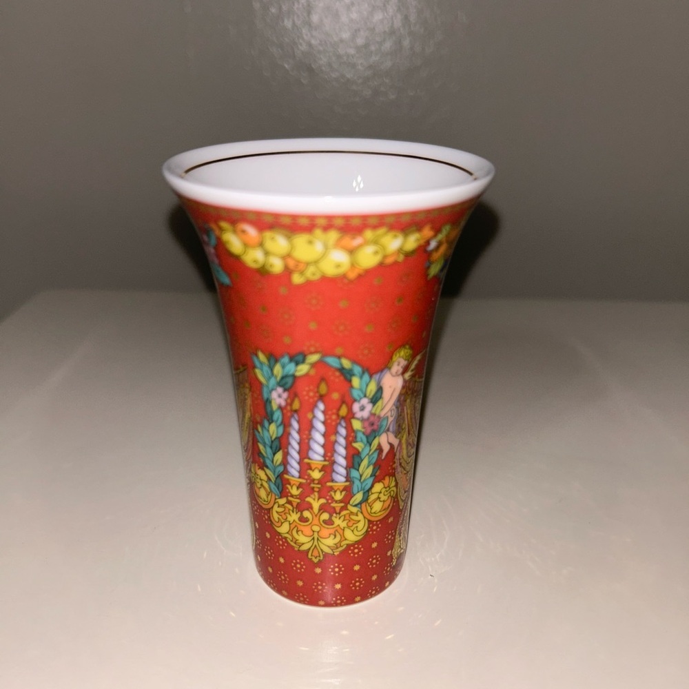 Rare Rosenthal Versace Le Reve de Noel 4" / 10cm Vase Cup Christmas - Excellent